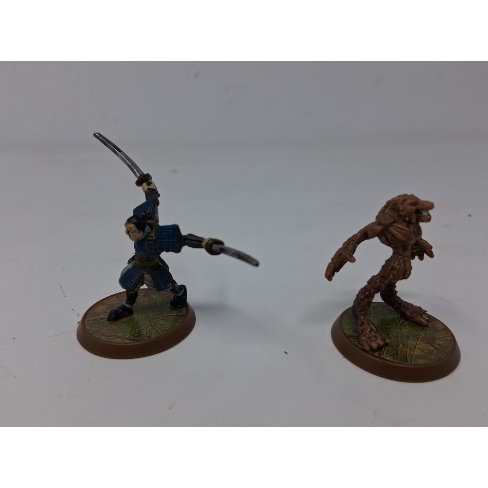 Heroscape Kozuke Samuari 2 katanas  Thora's Vengeance figure only+Anubis Wolf. X